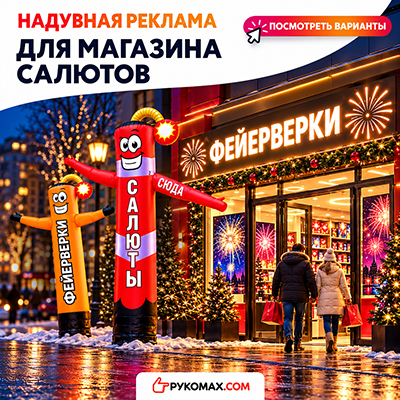Надувные машущие фигуры для рекламы пиротехники