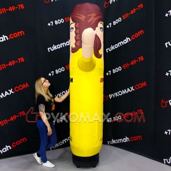 Пневмофигура Девушка с машущей рукой для рекламы 3 метра