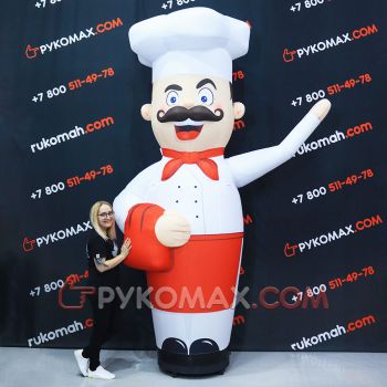 Надувная фигура Мужчина Повар с машущей рукой для рекламы 3,5м