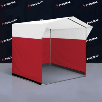 Каркасная торговая палатка красно-белая 2x2м