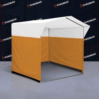 Каркасная торговая палатка оранжево-белая 2x2м