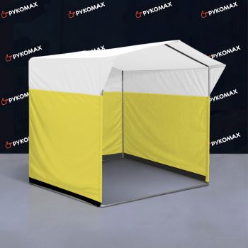 Каркасная торговая палатка жёлто-белая 2x2м
