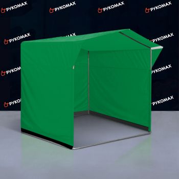Каркасная торговая палатка с зелёным тентом 2x2м