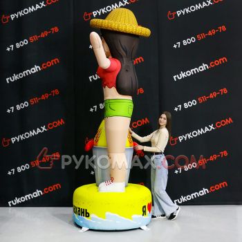 Рекламная надувная фигура девушки с удочкой 3 м