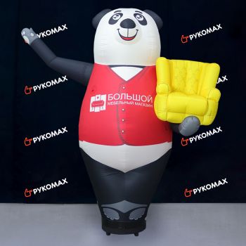 Надувная машущая фигура Панда с креслом в руке 3,5 метра
