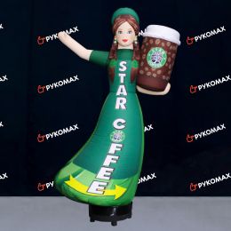 Надувная фигура Девушка со стаканчиком кофе