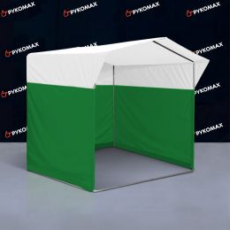 Палатка для уличной торговли на каркасе зелёно-белая