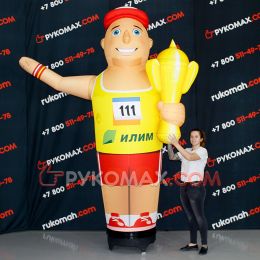 Надувной спортсмен с машущей рукой для рекламы спорта Премиум