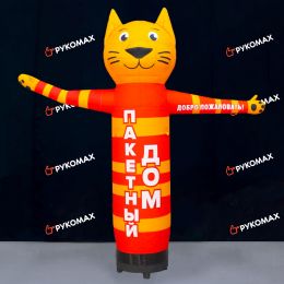 Надувной кот с машущей рукой для рекламы товаров для животных